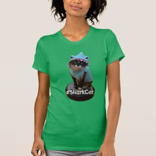 Camiseta Gatinho do #SharkCat do t-shirt do gato do tubarão