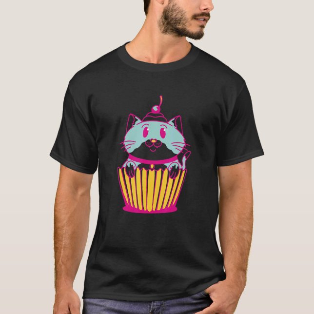 Camiseta Gatinho Doce Bolo de Xícara (Frente)