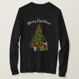 Camiseta Gatinho e Árvore de Natal