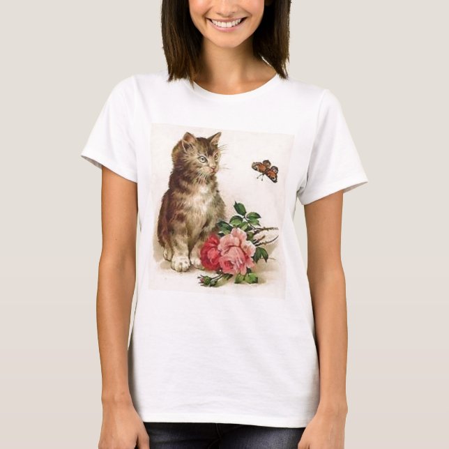 Camiseta Gatinho e borboleta (Frente)