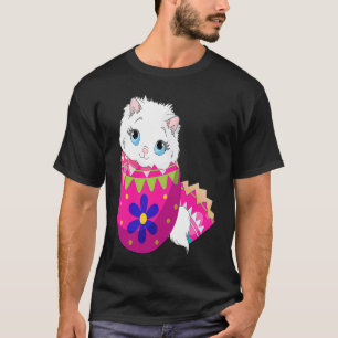 Camiseta Gatinho Eclodindo do Ovo de Páscoa Dia de Páscoa