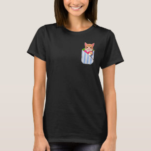 Camiseta Gatinho Em Bolso Amigos De Gato De Gato Gato Gato