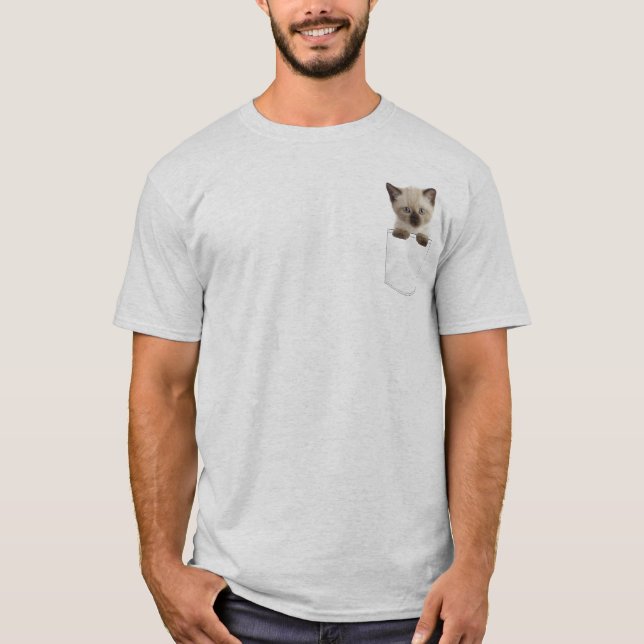 Camiseta Gatinho em seu bolso (Frente)