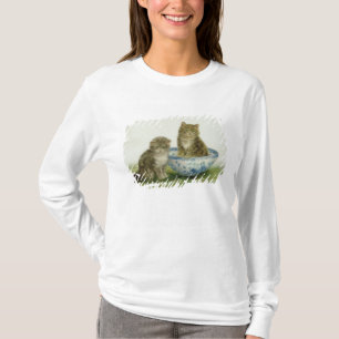 Camiseta Gatinho em uma bacia azul de China