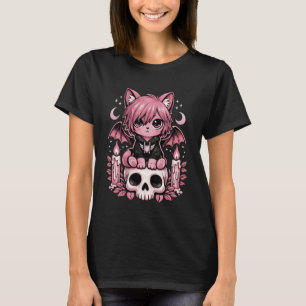 Camiseta Gatinho Emo Morcego Pastel Goth Gótico Garota Esqu