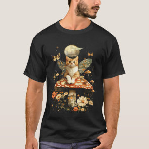 Camiseta Gatinho Fada do Cogumelo Rústico Fofo