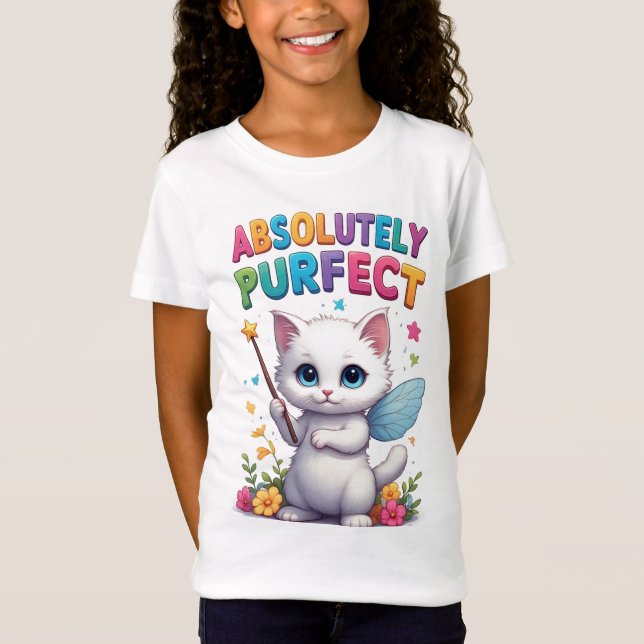 Camiseta Gatinho Fantasia Com Asas de Fada (Frente)