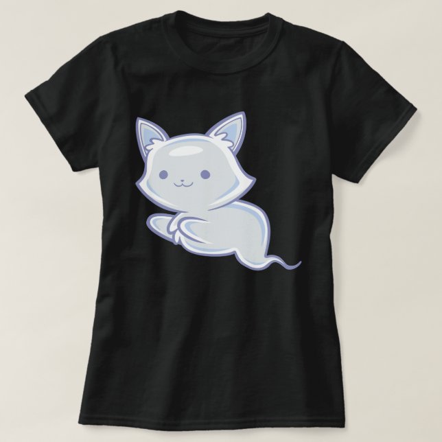 Camiseta Gatinho Fantasma T-Shirt (Frente do Design)