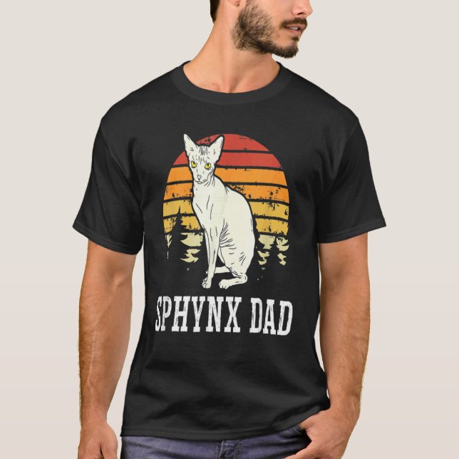 Camiseta Gatinho Felino de Gato Sphynx Pai (Frente)