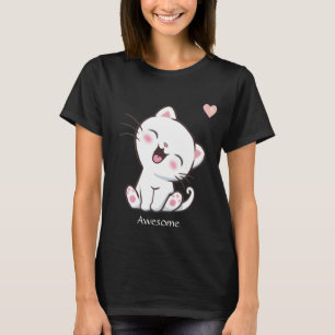 Camiseta Gatinho Fofinho e Coração