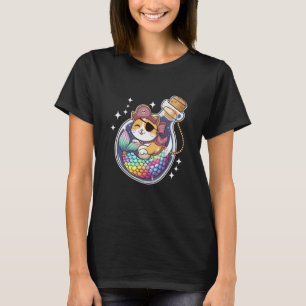 Camiseta Gatinho Fofinho Sereia Pirata Festa de Halloween M
