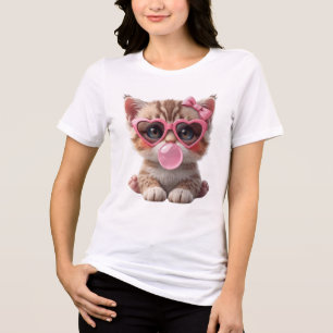 Camiseta Gatinho Fofo com Chiclete