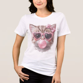 Camiseta Gatinho Fofo com Chiclete