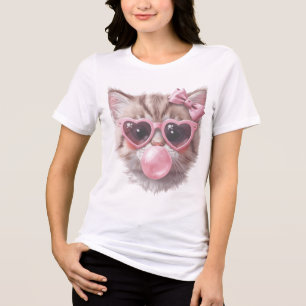 Camiseta Gatinho Fofo com Chiclete