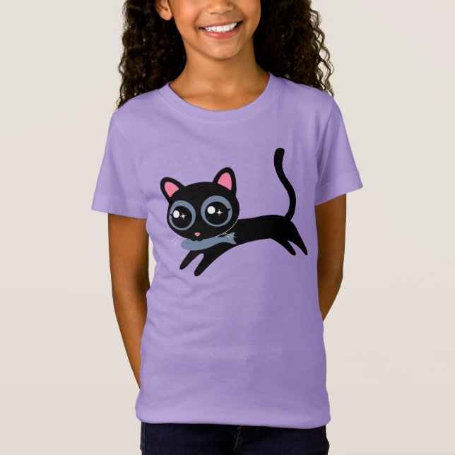 Camiseta Gatinho Fofo com Peixe (Frente)