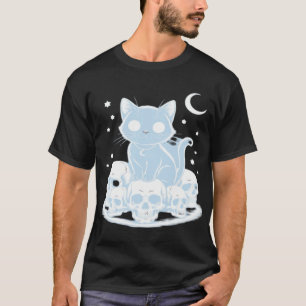 Camiseta Gatinho Fofo de Halloween Estética Gótica Essencia