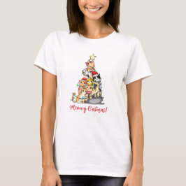 Camiseta Gatinho Fofo do Natal Árvore de Natal