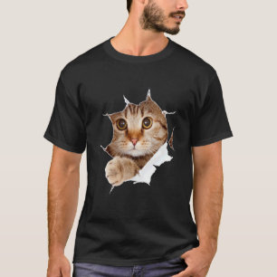 Camiseta Gatinho Fofo Doce Tecido Rasgado Gato