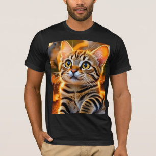 Camiseta Gatinho Fofo Dourado – Ilustração de Gato de Outon