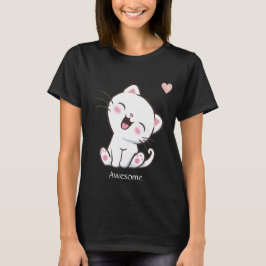Camiseta Gatinho Fofo e Coração