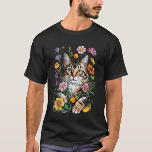 Camiseta Gatinho Fofo Flor Floral Jardim