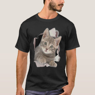 Camiseta Gatinho Fofo Gatinho Fendido Gato Tabby Gatinho