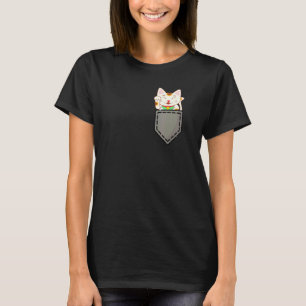 Camiseta Gatinho fofo Gato no bolso Eu amo gatos 2