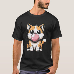Camiseta Gatinho Fofo Gato Sopra Chiclete Charme Menina e C