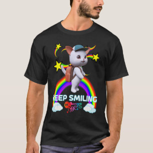 Camiseta Gatinho Fofo Mochila Boné de Beisebol CONTINUE SOR
