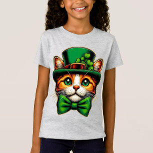 Camiseta Gatinho fofo no Dia de São Patrício
