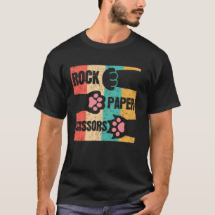 Camiseta Gatinho Fofo Pata Jogo de Mão Pedra Papel Tesoura