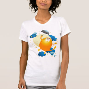 Camiseta Gatinho Fofo Voando com Guarda-chuva