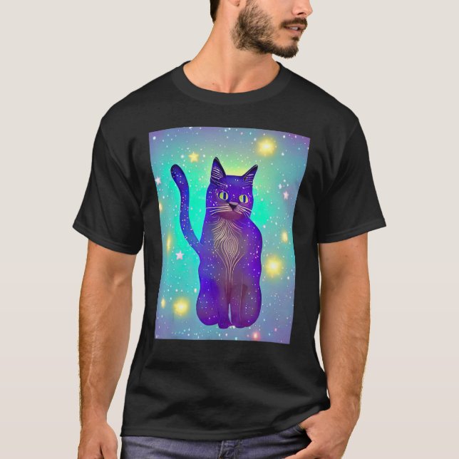 Camiseta Gatinho Gatinho De Gato Espacial No Estilo Cat 2 (Frente)