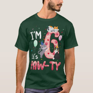 Camiseta Gatinho Gatinho Gatinho De Aniversário De 6 6 Anos