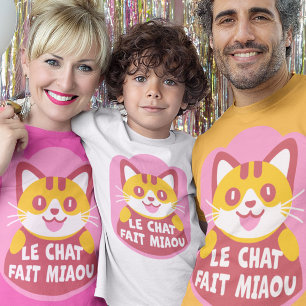 Camiseta Gatinho Gatinho Gatinho Laranja Gelado Fala Francê