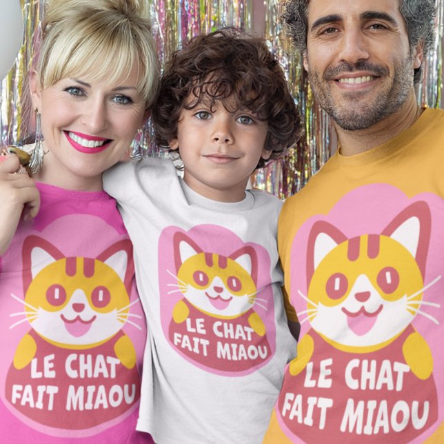 Camiseta Gatinho Gatinho Gatinho Laranja Gelado Fala Francê (Criador carregado)