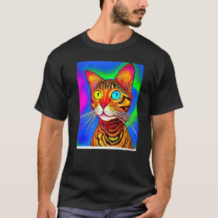 Camiseta Gatinho Gatinho Psicodélico No Estilo De Gato