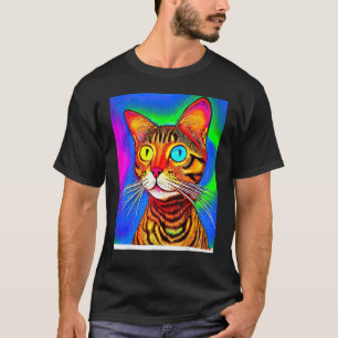 Camiseta Gatinho Gatinho Psicodélico No Estilo De Gato