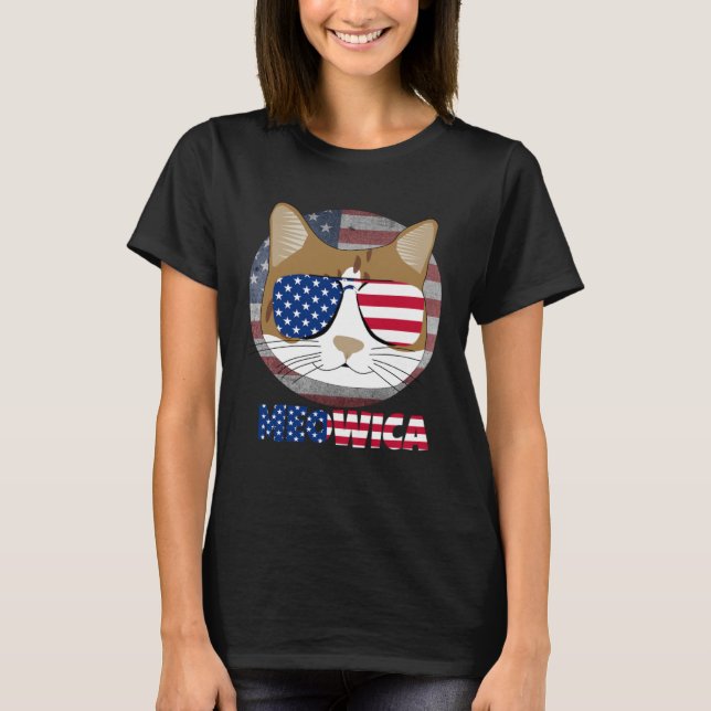 Camiseta Gatinho Gato-Americano-Gatinho-de-erva-branca (Frente)