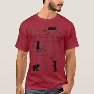 Camiseta Gatinho Gato Bonito Reproduzindo Música Nota Limp