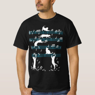 Camiseta Gatinho Gato Bonito Reproduzindo Nota Musical