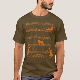 Camiseta Gatinho Gato Bonito Reproduzindo Nota Musical Limp