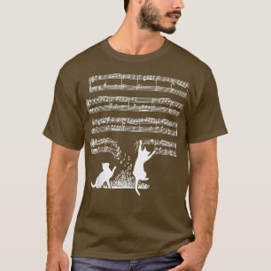 Camiseta Gatinho Gato Bonito Reproduzindo Nota Musical Limp
