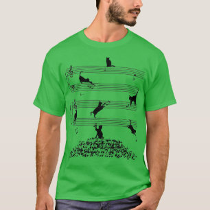 Camiseta Gatinho Gato Bonito Reproduzindo Nota Musical Limp