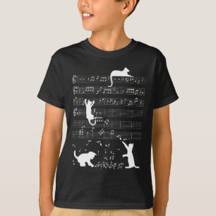 Camiseta Gatinho Gato Bonito Reproduzindo Nota Musical Limp