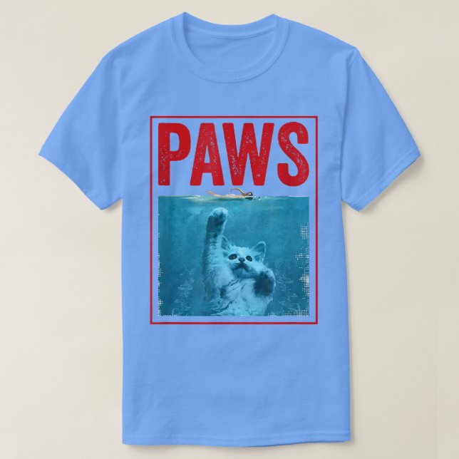 Camiseta Gatinho Gato Engraçado PWS Para Tubarão E Pentes D (Frente do Design)