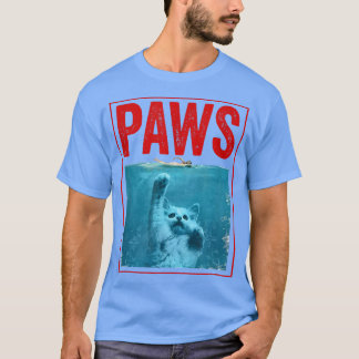Camiseta Gatinho Gato Engraçado PWS Para Tubarão E Pentes D