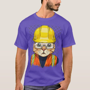 Camiseta Gatinho Gato Felino do Trabalhador de Construção d