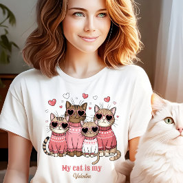 Camiseta Gatinho Gato Fofo Dia dos Namorados Rosa Nome Pers