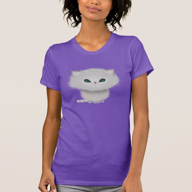 Camiseta Gatinho-Gato-Gato-de-Gato-Pérsia Branca (Frente)